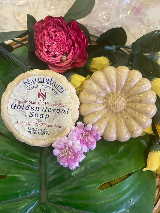 Golden herbal soap